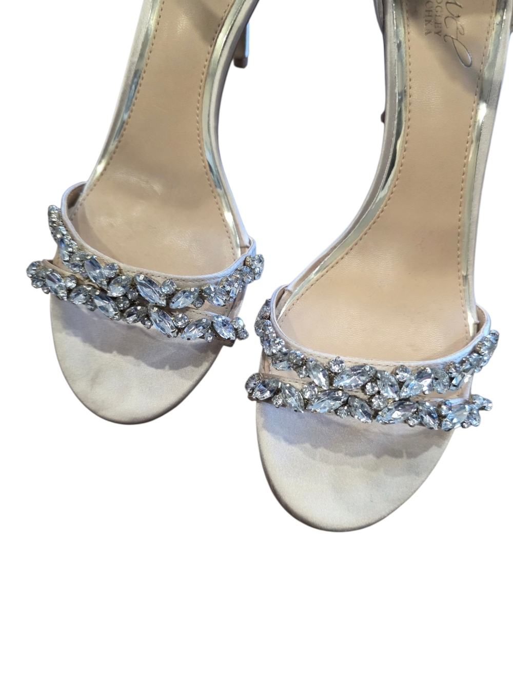 Jewel Badgley Mischka Embellished Ankle Strap Caroline Sandal Champagne 8 - Picture 5 of 8